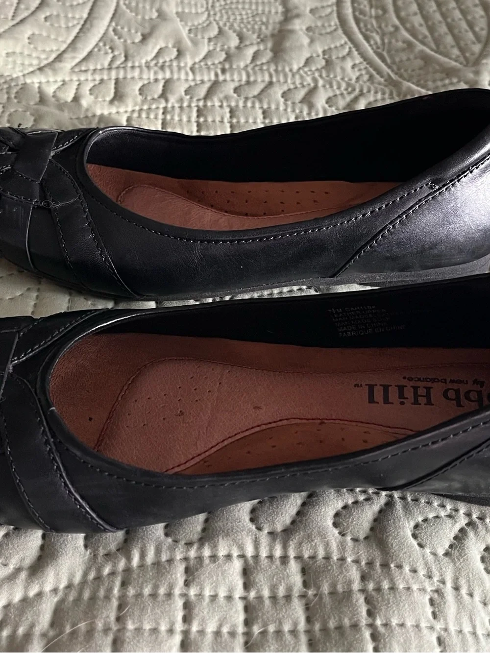 Cobb Hill by New Balance Black Leather Slip-On Flats, Size 7.5